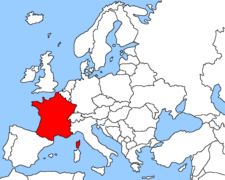 Francja Mapa Europy